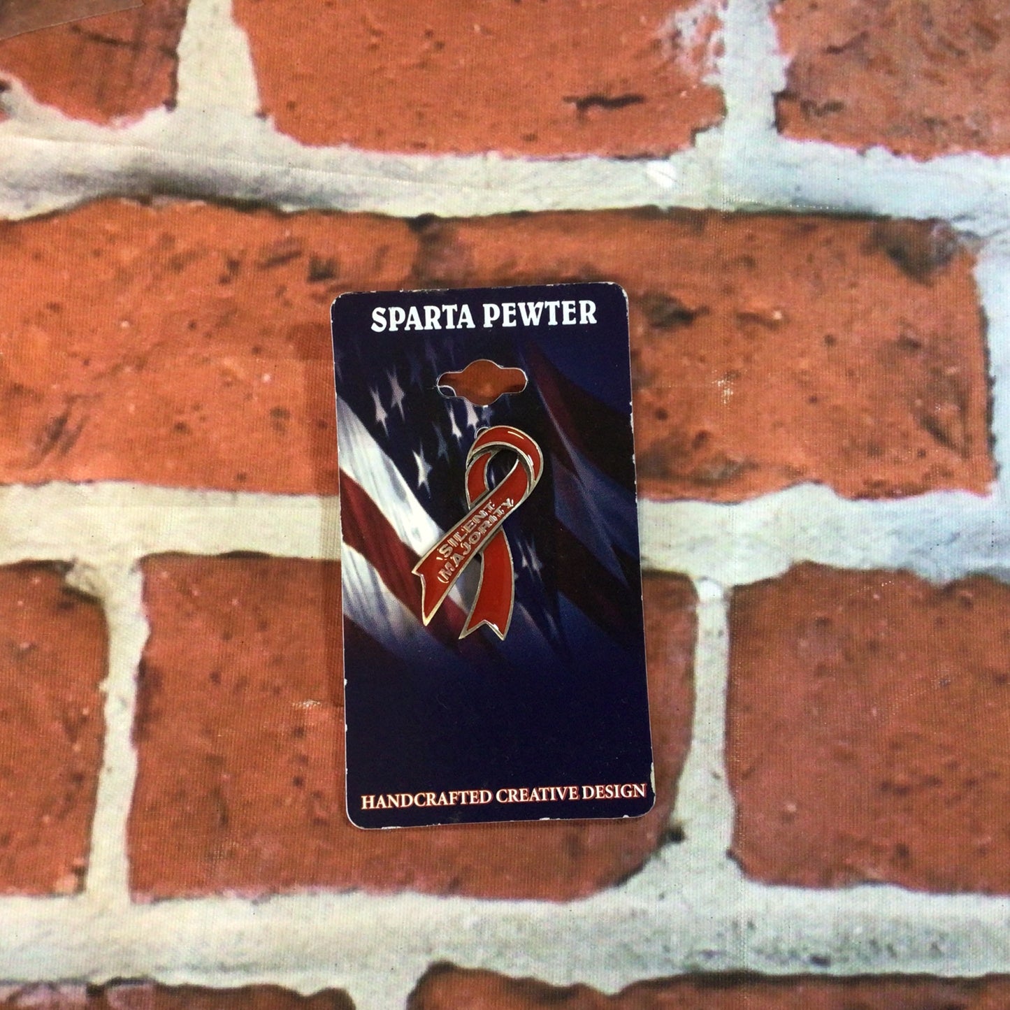 Pin Red Ribbon Silent Majority