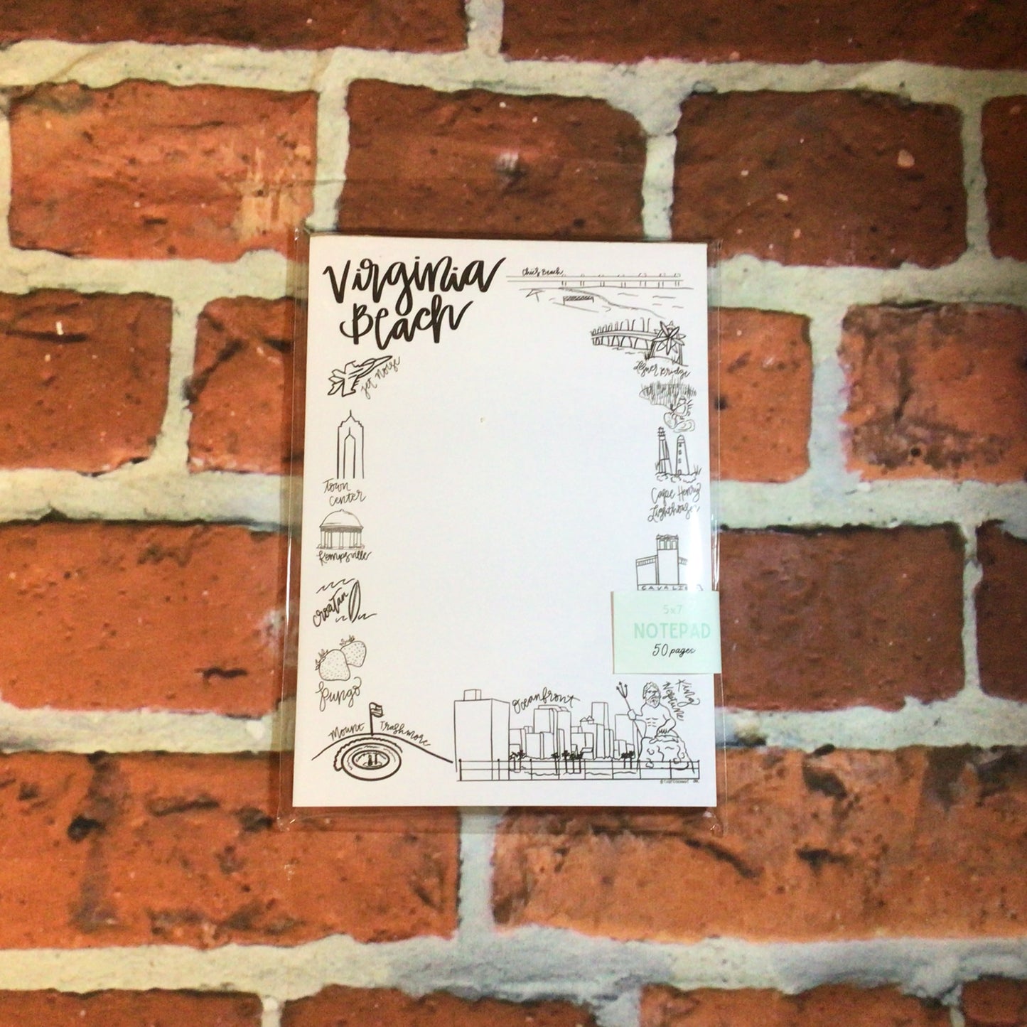 Virginia Beach Doodle 5 x 7 Notepad