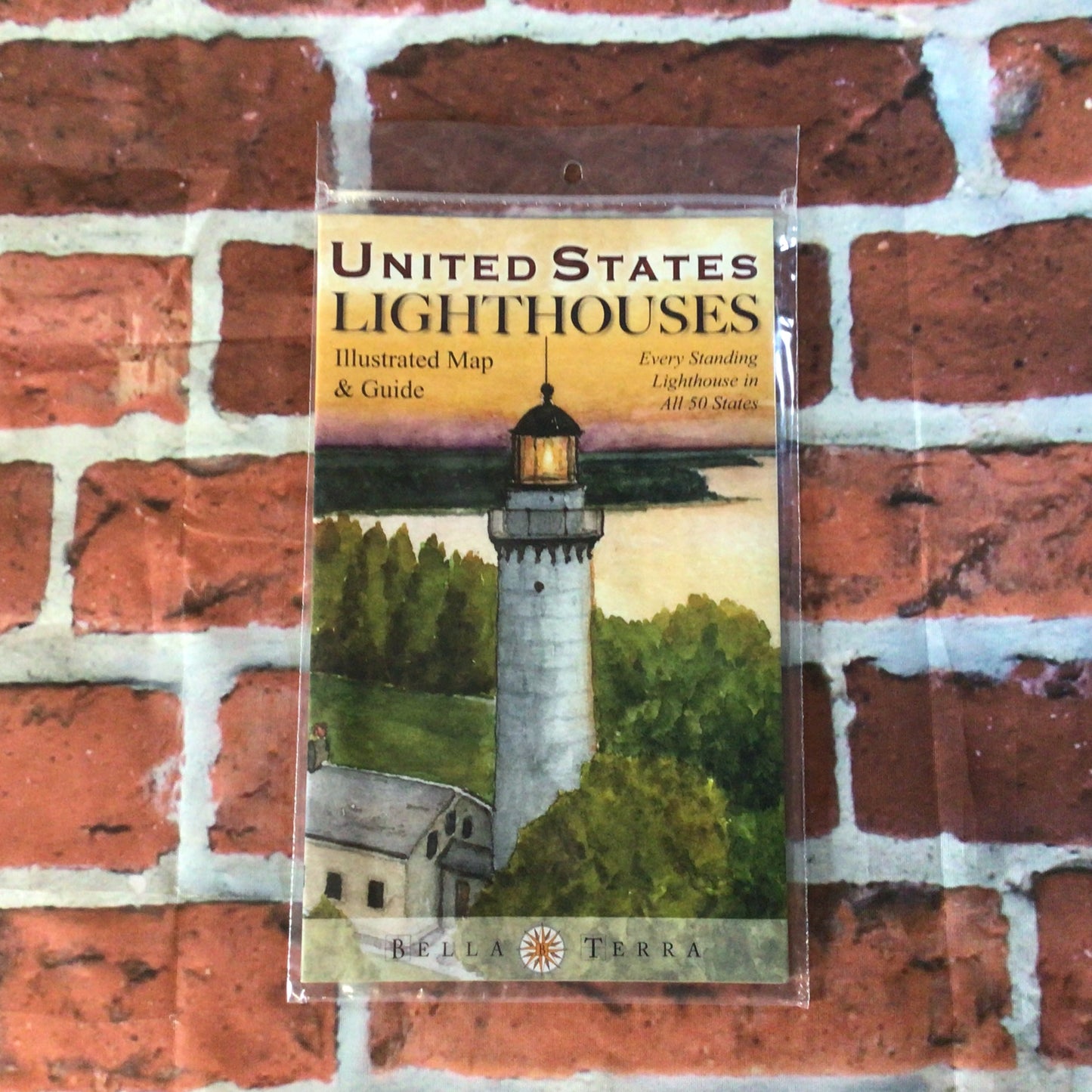 Map Lighthouses of US folded