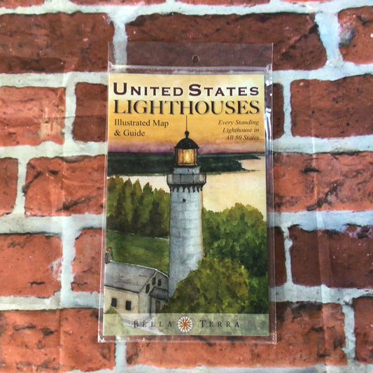 Map Lighthouses of US folded
